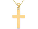 14K Yellow Gold Polished Cross Pendant Necklace with Chain